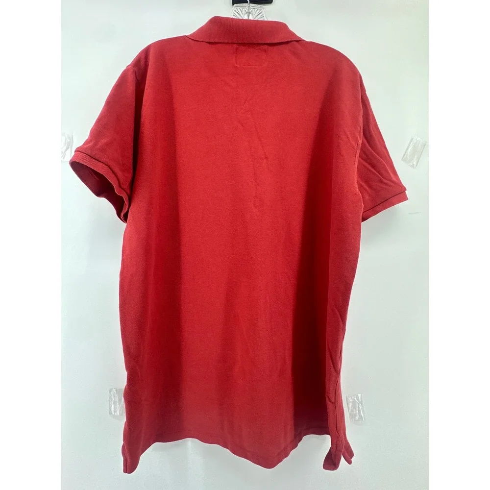 Polo Ralph Lauren Mens XL Custom Slim Fit Short Sleeve Polo Shirt Red Blue Pony